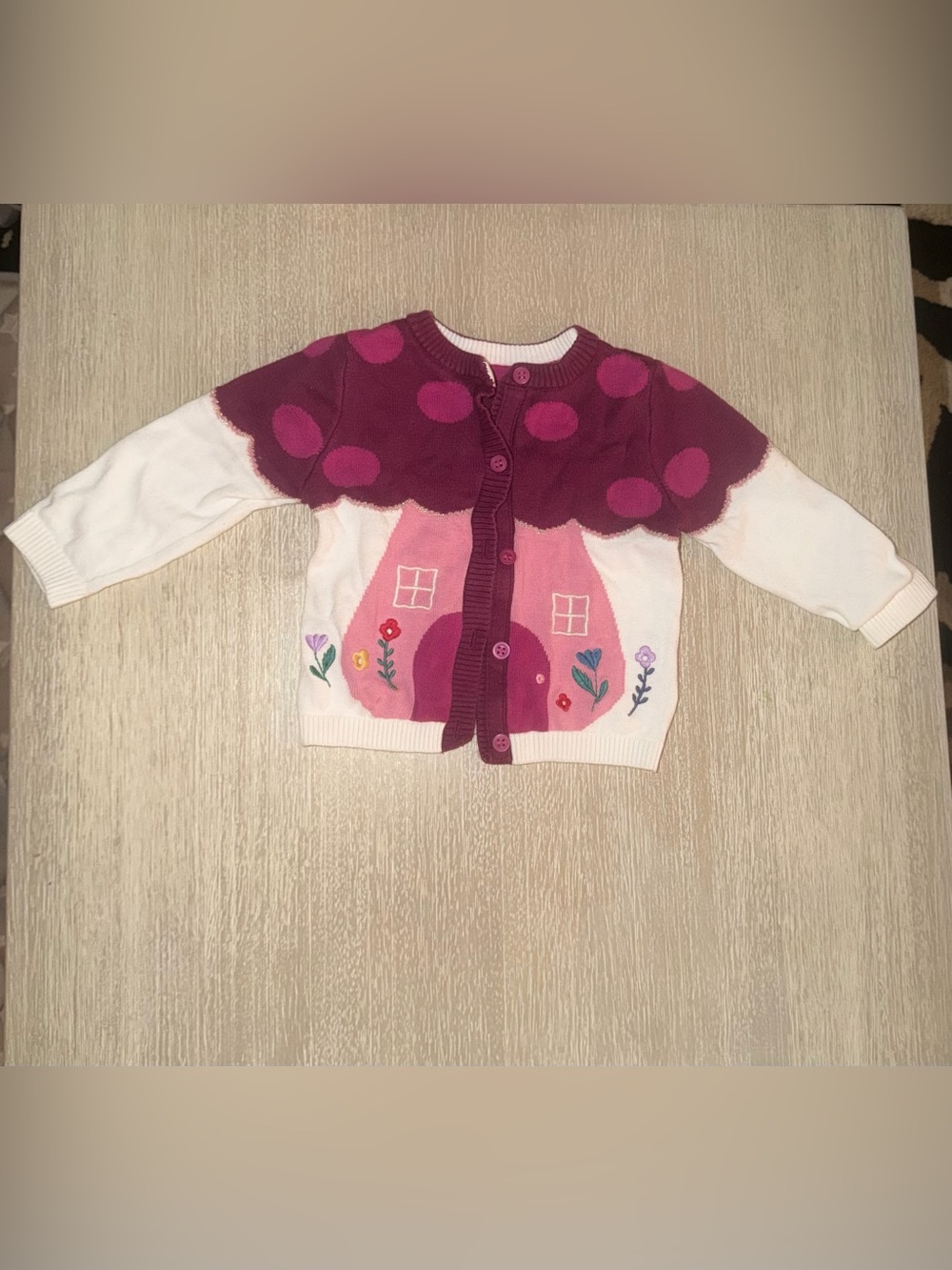 Mothercare toadstool cardigan size 9-12 months